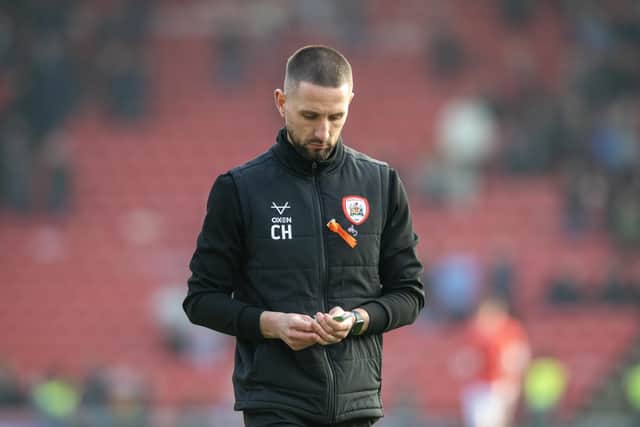 Barnsley head coach Conor Hourihane, pictured on Saturday afternoon against Doncaster Rovers. Photo: Tony Johnson.