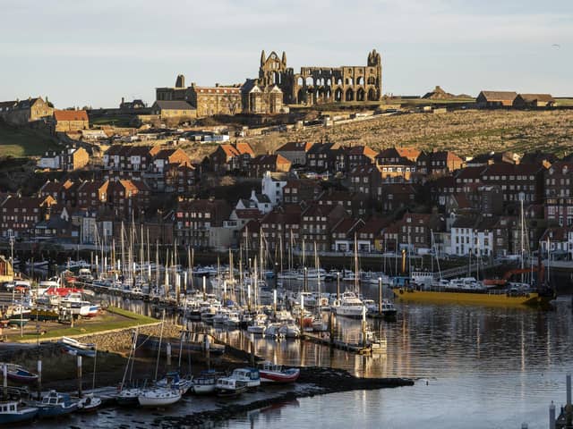 A general view of Whitby Abbey as the sun rises in Whitby. PIC: Danny Lawson/PA Wire
