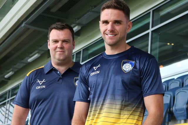 Joe Ford (right), with Martyn Wood in his first role as a coach at Yorkshire Carnegie in 2020 (Picture: Yorkshire Carnegie)