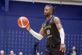 Sheffield Sharks' Jubril Adekoya wants his team-mates to replicate the focus they brought to their Canon Medical Arena debut when Caledonia Gladiators come to town (Picture: Tony Johnson)