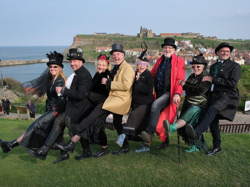 Whitby Goths ..Fun times on West Cliff . pic Richard Ponter