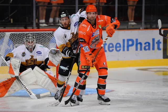 BACK IN? Evan Mosey could be available to return to action for Sheffield Steelers on Wednesday night after two months out injured. Picture courtesy of Dean Woolley/EIHL/Steelers Media.