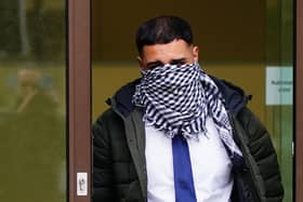 West Yorkshire Police officer Mohammed Adil, 26, leaving Westminster Magistrates' Court, central London. Photo credit: Victoria Jones/PA Wire