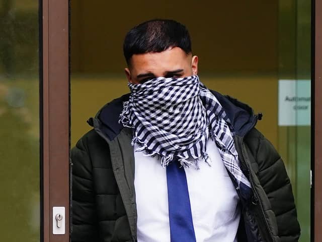 West Yorkshire Police officer Mohammed Adil, 26, leaving Westminster Magistrates' Court, central London. Photo credit: Victoria Jones/PA Wire