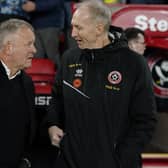 Sheffield United manager Chris Wilder with his assistant Alan Knill during the Premier League match against Aston Villa at Bramall Lane in February. Picture: Andrew Yates/ Sportimage