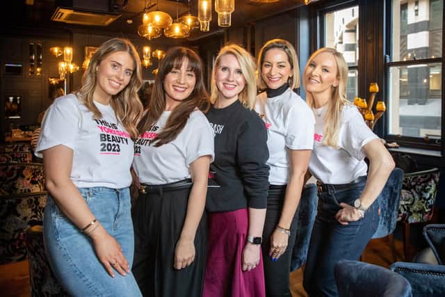 Taking part in the This is Yorkshire Beauty Week festival, (L-R), Emily Rhodes, Lubna Khan-Salim, Vicky Clapham, Charlotte Armitage, Stephanie Hirst. Credit: Roth Read Photography.