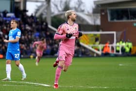 Leeds United's Patrick Bamford celebrates scoring their side's second goal of the game during the Emirates FA Cup Third Round match at the Weston Homes Stadium, Peterborough. Picture: Joe Giddens/PA Wire.