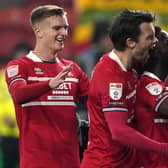 Middlesbrough's Emmanuel Latte Lath (right) celebrates scoring their side's second goal against Norwich City (Picture: Owen Humphreys/PA Wire)