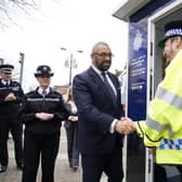 Home Secretary James Cleverly on Crawley High Street during a visit to Sussex Police in Crawley. Picture: Gareth Fuller/PA Wire