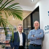 Stever Spence (right), CEO at Cognisys Group pictured with David Wright, investment manager, Mercia Asset Management PLC. Picture by Shaun Flannery.