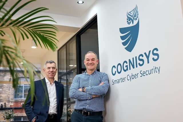 Stever Spence (right), CEO at Cognisys Group pictured with David Wright, investment manager, Mercia Asset Management PLC. Picture by Shaun Flannery.