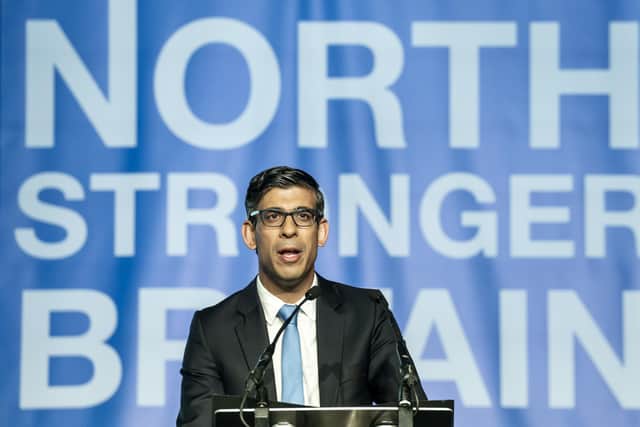 Prime Minister Rishi Sunak, speaks during the Northern Research Group conference at Doncaster Racecourse. Picture: Danny Lawson/PA Wire
