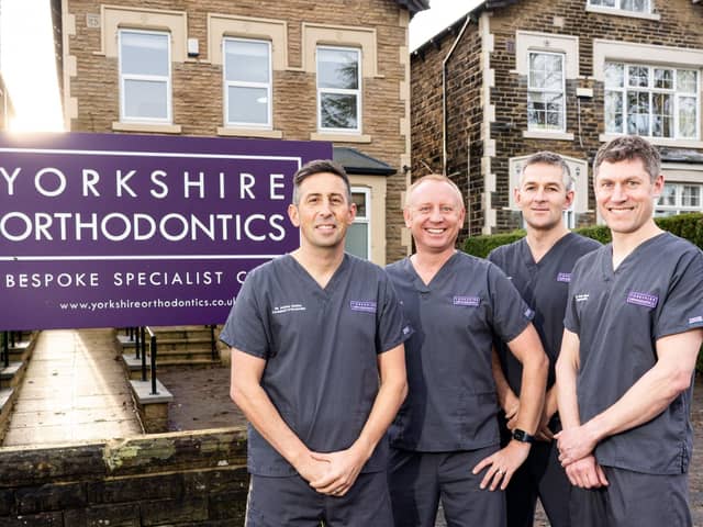 Pictured outside the new Yorkshire Orthodontics Rounday practice are, from left, partners Dr Andrew Shelton, Dr Paul Scott, Dr Mick Amos and Dr Peter Boyd.
