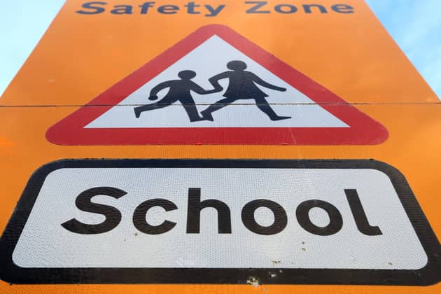 A school safety zone sign, as pressure grows on Ofsted. PIC: Mike Egerton/PA Wire