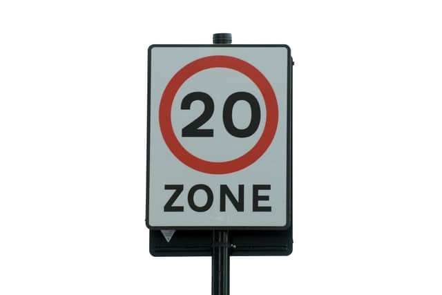 A 20 mph traffic speed sign. Reducing speed limits to 20mph has been a big topic of debate.