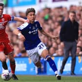 Held back: Jeremy Sarmiento of Ipswich Town and Jonathan Howson of Middlesbrough battle for possession (Picture: Stephen Pond/Getty Images)