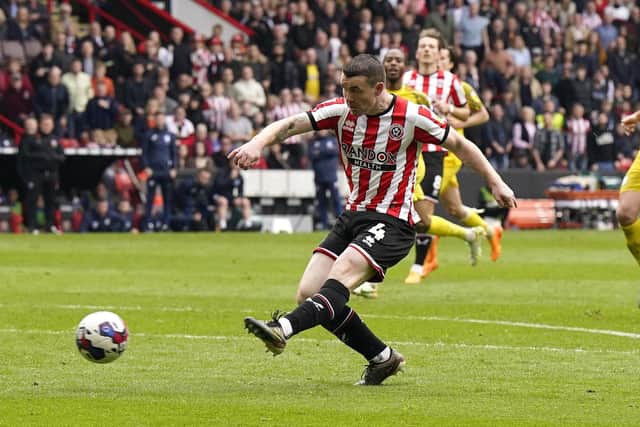 SECOND COMING: John Fleck scores Sheffield United's second goal against Preston North End at Bramall Lane, Sheffield. Picture: Simon Bellis/Sportimage