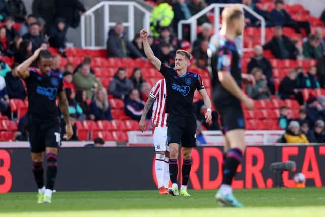 EMOTION: Bojan Radulovic celebrates his first goal for Huddersfield Town