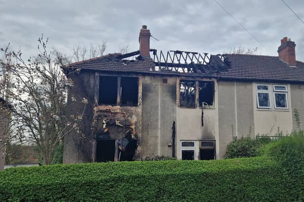 Kelly Bottomley's burnt out home in Wakefield