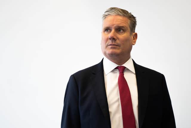 Labour leader Sir Keir Starmer observes a classroom during a visit to Park View School in London, which has been significantly affected by the RAAC crisis. PIC: James Manning/PA Wire