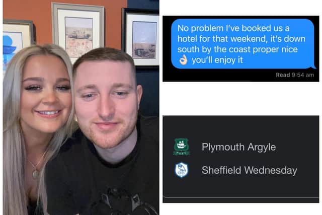 Joe Taylor, 25, told his girlfriend Georgia Grayson, 21, he had been "thinking we should do a weekend together, me and you".