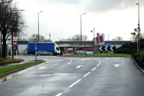 New markings on the approach to Barnes Way roundabout in Kingswood, Hull. Picture is from Donna Clifford/Hull Live