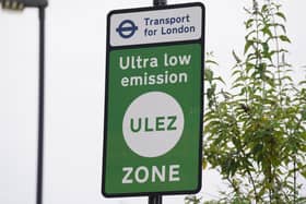 An information sign for the Ultra Low Emission Zone (Ulez) in London. PIC: Lucy North/PA Wire