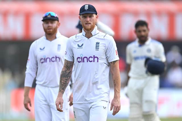 So near and yet so far. Ben Stokes leaves the field after India's series win. Photo by Gareth Copley/Getty Images.