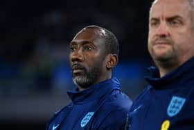 Jimmy Floyd Hasselbaink currently works with the England national team. Image: Michael Regan/Getty Images