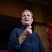 Labour leader Sir Keir Starmer at a party rally in Rutherglen. PIC: Andy Buchanan/PA Wire