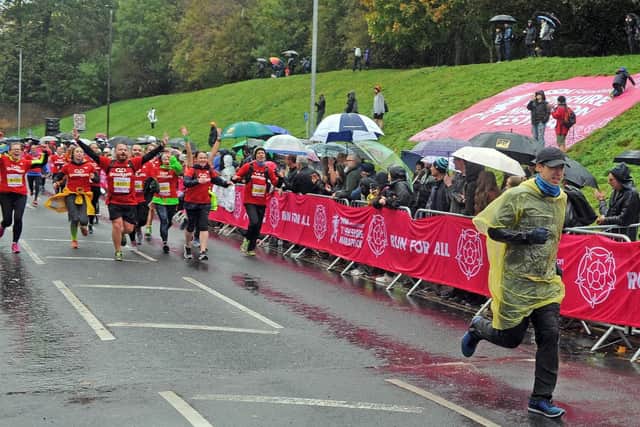 Sean Coxhead completing the Run For All Yorkshire Marathon in York (Photo: Tony Johnson)