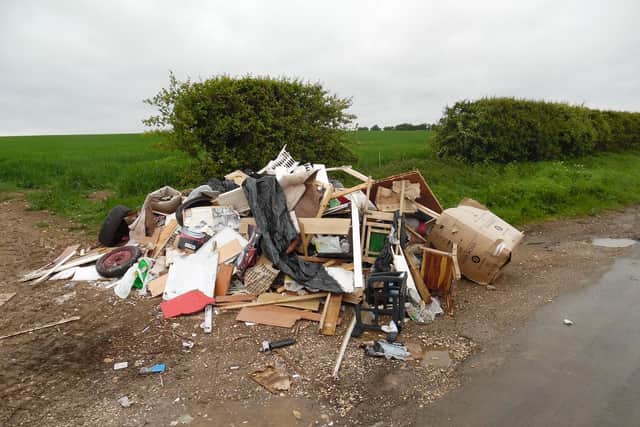 Fly-tipping in Newbald.