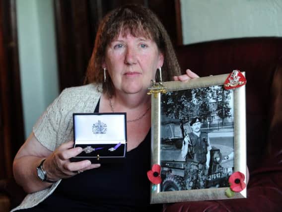 Susan Rimmer lost her first husband during the Troubles in Northern Ireland and is campaigning for war widows exempt from state compensation.