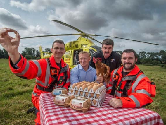 A cracking fundraiser- donating 1p from every dozen sales of James Potter eggs - has raised 50,000 for the Yorkshire Air Ambulance.