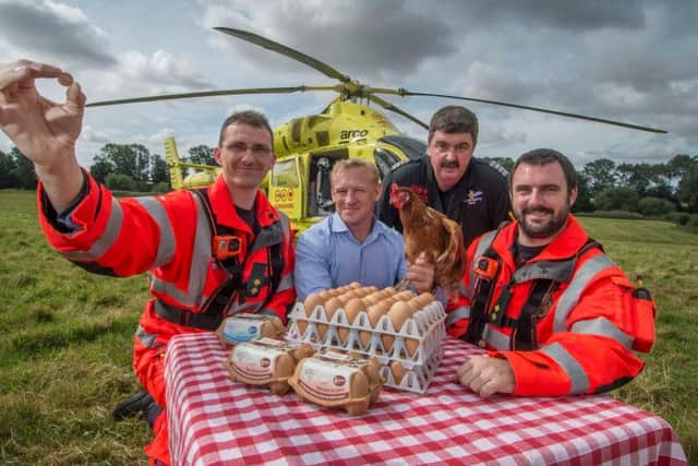 A cracking fundraiser- donating 1p from every dozen sales of James Potter eggs - has raised 50,000 for the Yorkshire Air Ambulance.