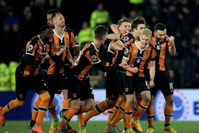 The moment the Hull City players realised they had reached the semi-finals (Photo: PA)