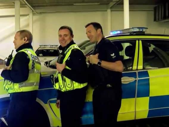 A scene from North Yorkshire Police's Christmas music video.