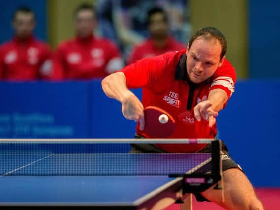 Paul Drinkhall won gold alongside his wife in the mixed doubles at Glasgow 2014