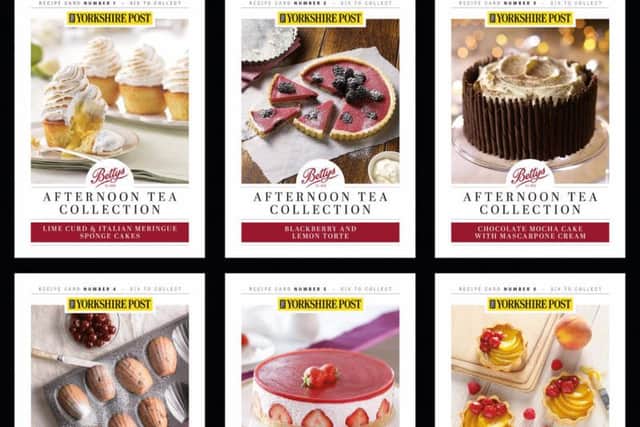 The Bettys Afternoon Tea Collection recipe cards will be given away FREE inside The Yorkshire Post from Saturday through next week..