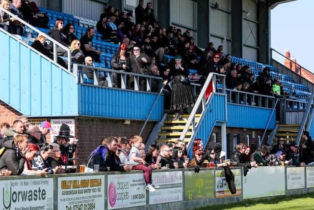 Crowds at the Goth Weekend football. Picture: Ceri Oakes.
