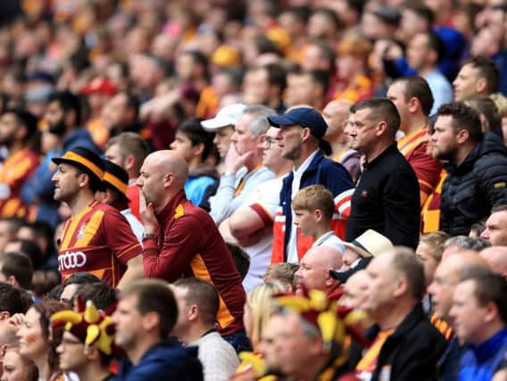 Bradford City fans at Wembley (Photo: PA)
