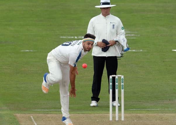 Jack Brooks bowls with the pink ball on day one (Photo: PA)