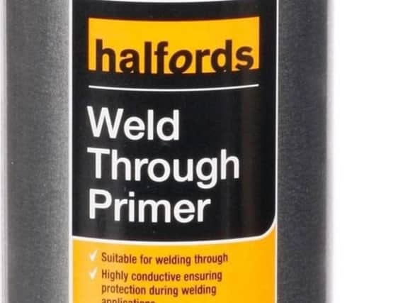 The retailer said customers who had bought the Halfords Weld Through Primer, which carries the item code 370426, should not handle the product and arrange for it to be collected.