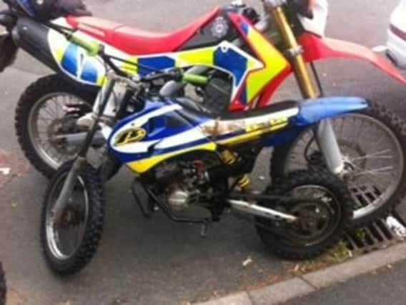 Two of the bikes seized by police during the crackdown.