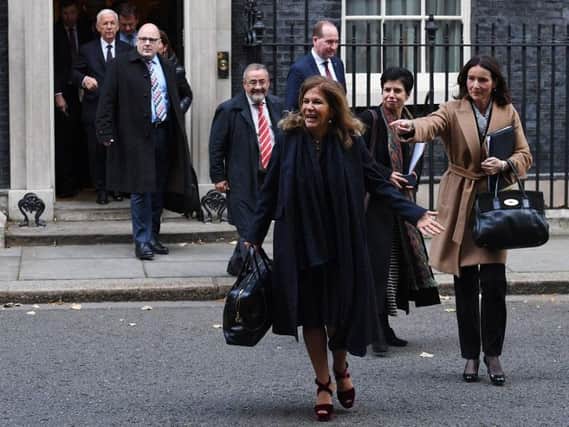 BusinessEurope president Emma Marcegagia (front) and CBI director general Carolyn Fairbairn (right) leaving 10 Downing Street, London, after a meeting between business leaders from Europe and Prime Minister Theresa May to discuss the future of UK-EU trade post-Brexit. Picture: Stefan Rousseau/PA Wire