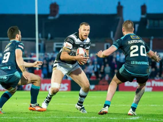 Hull FC's Dean Hadley, in action against Featherstone Rovers, is out of Friday's game at Wigan Warriors. (Allan McKenzie/SWpix.com)