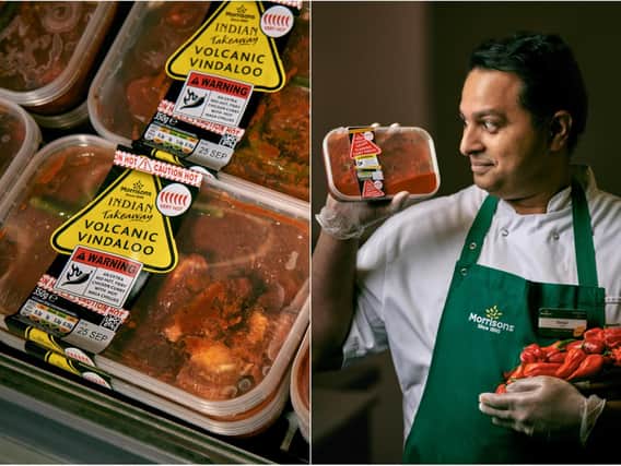 The extremely hot Volcanic Vindaloo eight-chili curry from Morrisons