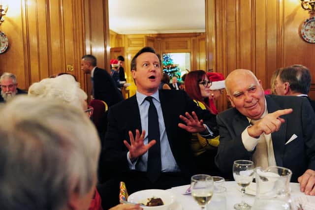 Then Prime Minister David Cameron with guests at a Christmas Party co-hosted by the Yorkshire Post at Downing Street in 2015.