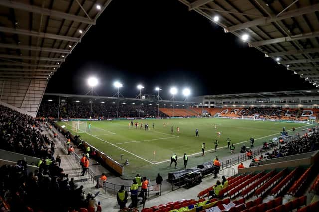 Recorded at Bloomfield Road in 1955 in a First Division encounter with Wolverhampton Wanderers.