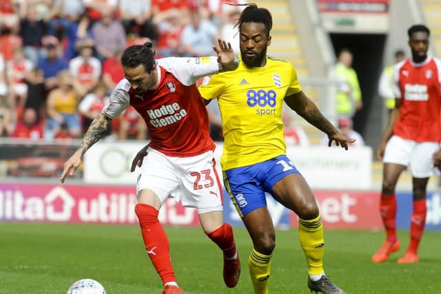 Rotherham's Ryan Williams turns Jacques Maghoma. Picture: Dean Atkins.